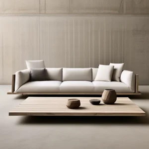 Sofa beige wood