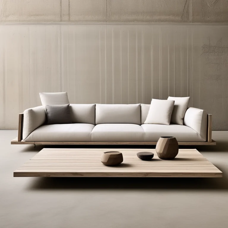 Sofa beige wood
